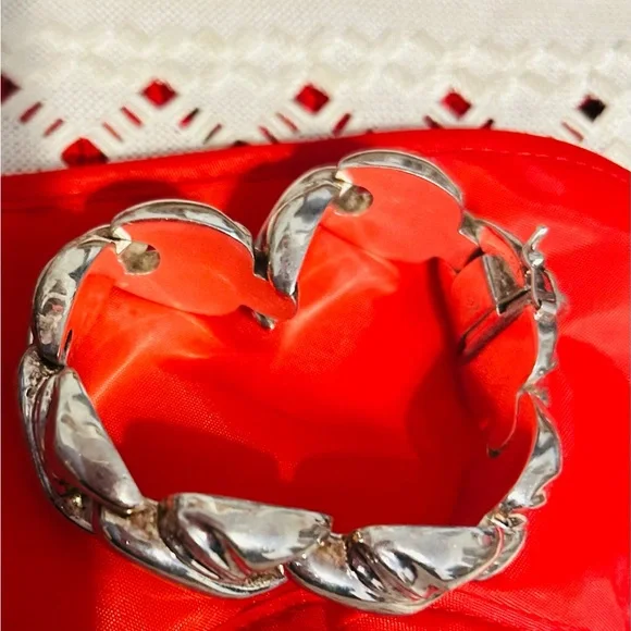 ITALIAN 925 STAMPED VINTAGEGE STERLINGG SILVER SHELL LINK BRACELET 71/2 “  LUXE - Picture 4 of 6